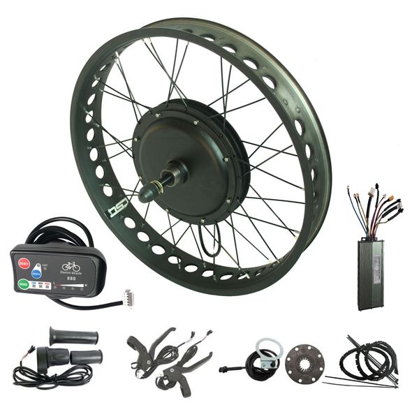 

48v 500w electric bike conversion kit led display fat tire ebike snow e bicycle kit 20'' 24'' 26'' x 4.0 inch