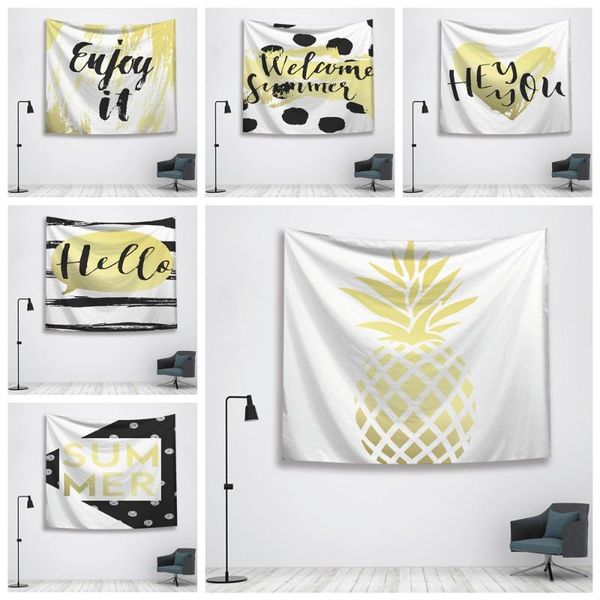 

letter print tapestry mandala brief style large wall hanging tapestry for home decoration