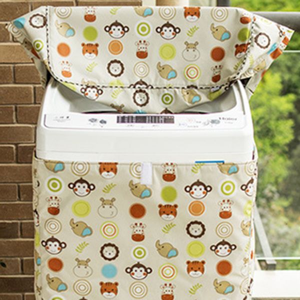 

1pc cartoon animal dust proof cover washing machine cover sunscreen waterproof case washing machine protective dust jacket
