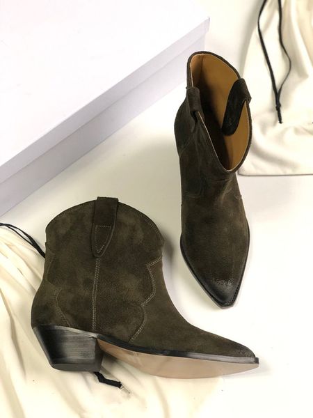 

2019 women female suede leather ankle boots booties, Black