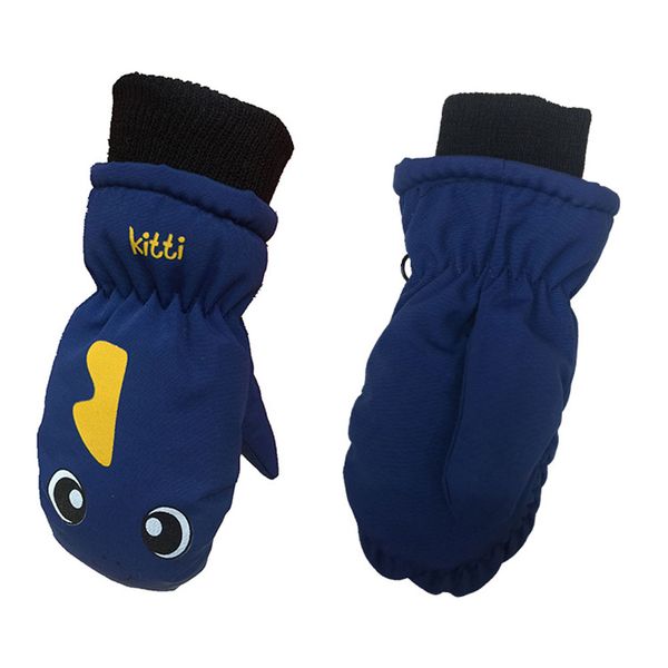 

children's plus velvet cartoon ski gloves green blue pink cute waterproof windproof outdoor gloves for 3-5 years old boys girls