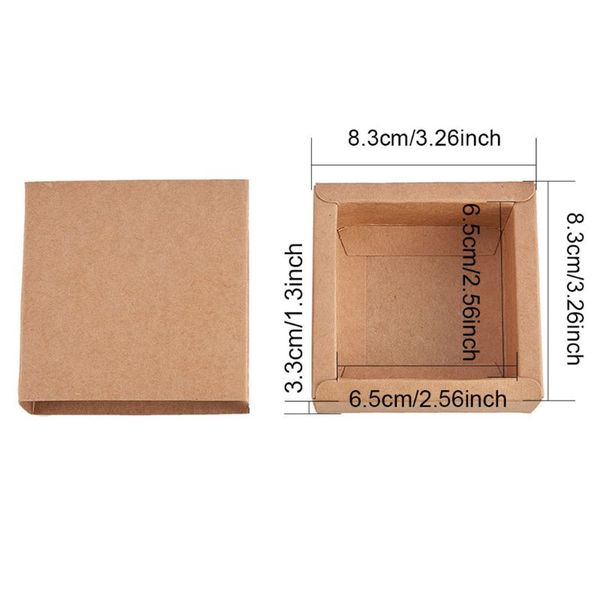 

20pcs brown kraft paper boxes crafts gifts packaging box party supply(6.5x6.5cm