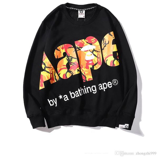 

сложных полиэфиров мужские толстовка роскошная высокого качества hoodie мода оранжевый письмо печати толстовка повседневный joker локомотив, Black