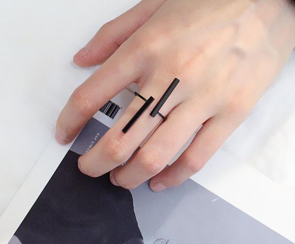 

12pcs new creative simple geometry opening finger rings personality jewelry opening rings 3colors gold black silver charm rings