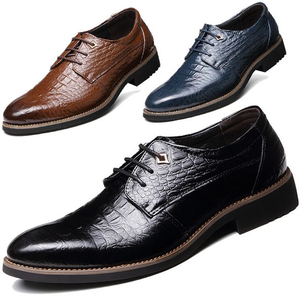 

2018 spring genuine leather business men shoes elegant hand sewing comfortable office men flat mens casual shoes lace up eu38-47, Black
