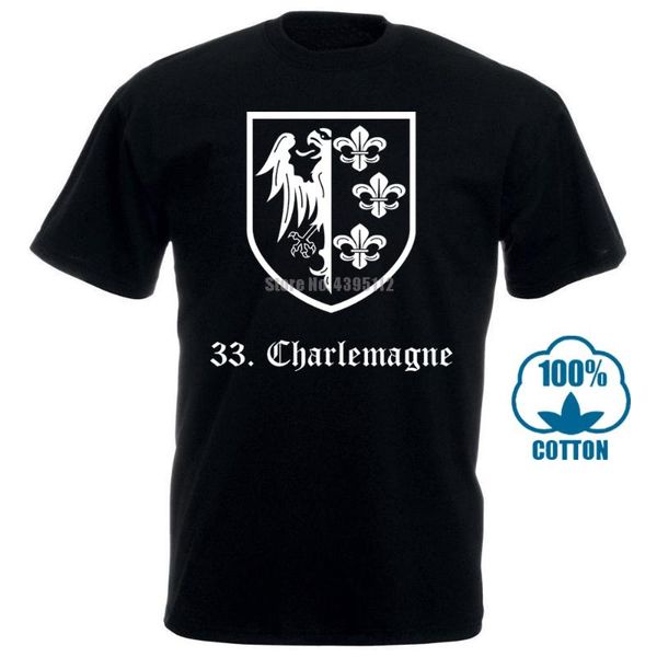 

100% cotton summer mens summer tees t shirt 33a waffen ss charlemagne t shirt collectioncustom shirts 011252, White;black