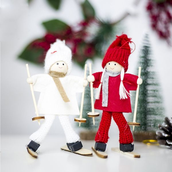 

creative kawaii christmas angel girl ski pendant christmas tree decoration for home xmas cute doll party decoration gift #289505