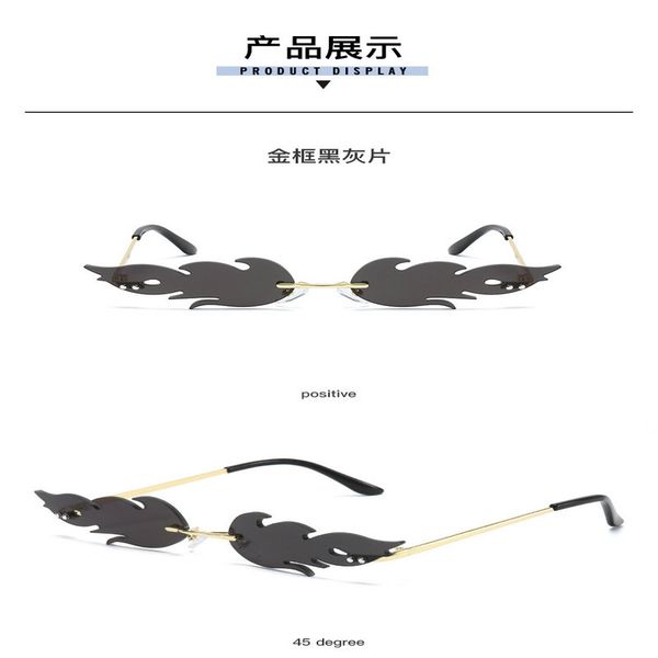 

flame sunglasses fashion fire flame sunglasses 2020 women shades most popular rimless mirror sunglasses 90s flame glasses men 0bzpd