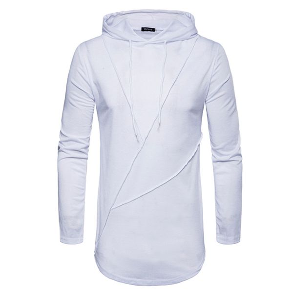 

mens casual hoody sweatshirt men new pullover splice slim fit sweat shirts, Black