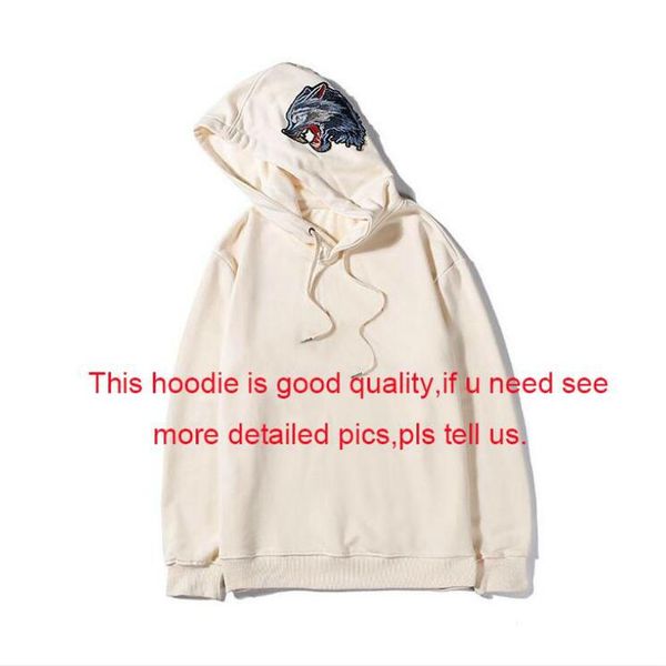 

italy mens designer hoodies with letters autumn brand hoodies for men sweatshirt wolf pattern luxury mens pullovers tees clothing m-2xl, Black