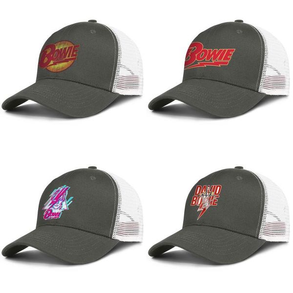 

david bowie 21 мужские и женские дальнобойщик бейсболка дизайн встроена команда сетки шляпы david-череп-bowie-classic-logo david bowie-письм, Blue;gray
