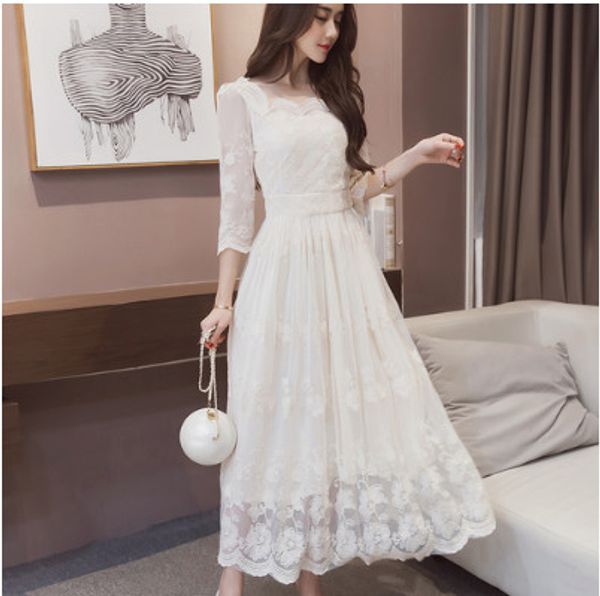 

boho clothing sweet party skirts 2020 summer skirt floral print pleated lace skirt women plus size bandage maxi hj40, Black