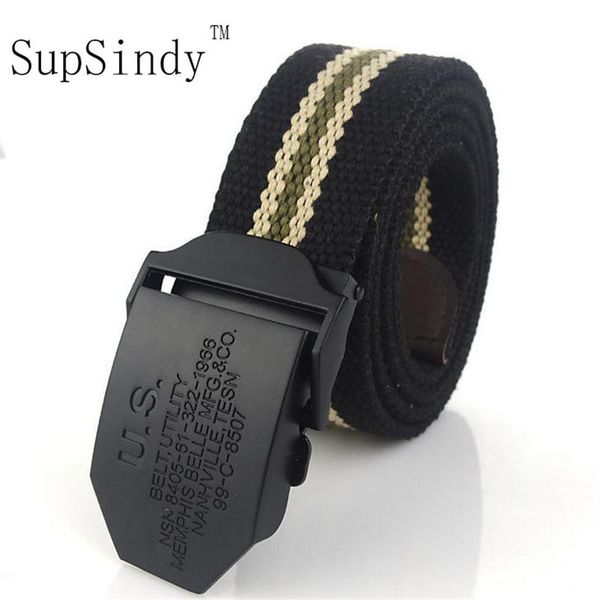 

supsindy u.s men's canvas belt black alloy buckle belt army tactical belts for male men strap for jeans, Black;brown