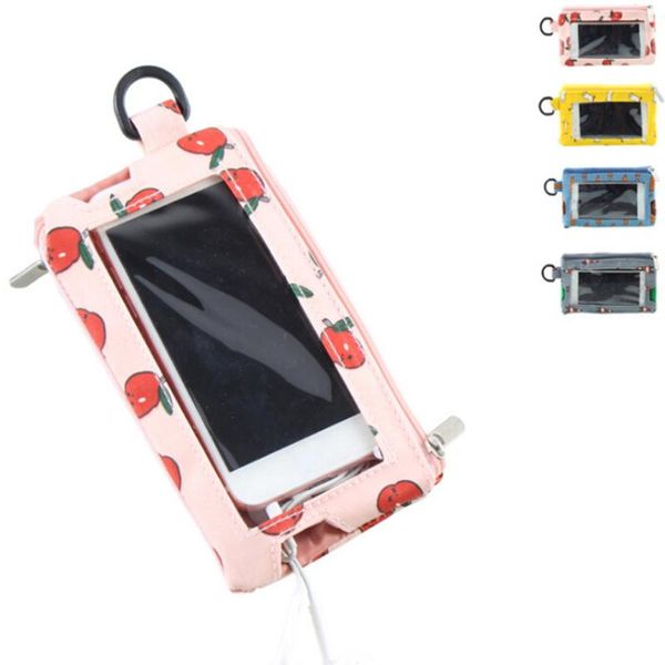 

korean version children coin bags cartoon purse children small wallet little girls key chain holder touch screen phone bag gifts, White