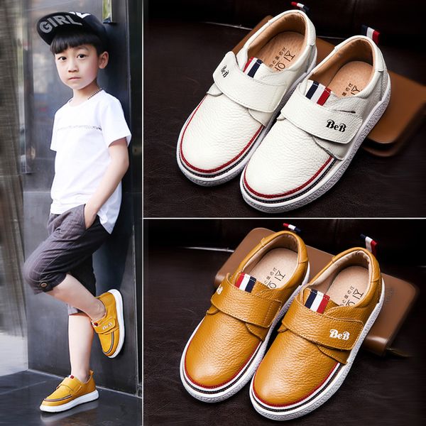 

children genuine leather shoes boys sneakers 2019 new autumn kids air cushion casual shoes student toddlers size 26 to 39, Black;red