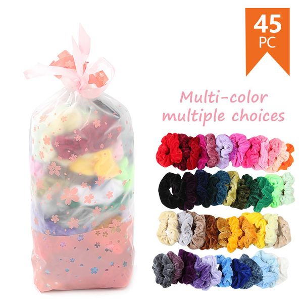 

45 pcs scrunchie velvet elastic hair bands for women or girls silk scrunchie hair accessories hairbands womens accessories