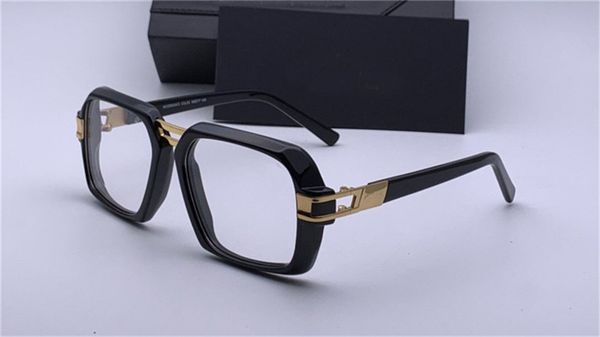 

new fashion design square large frame retro optical glasses 6004 simple popular style men eyewear clear lens, Black