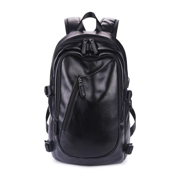 

men's backpack travel casual fashion students school bag large capacity bag leather backpacks lapbackpack