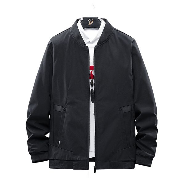 

spring autumn fashion brand slim fit coats male casual baseball jacket zip up men jacket plus size men overcoat 5xl, Black;brown