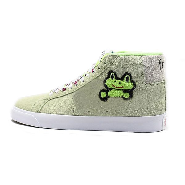 

Frog Skateboard X SB Blazer Mid QS Sports Shoes Frog Light Green Suede Skateboard Shoe Designer Shoes Man Womans Sneakers With Box