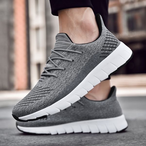 

men sneakers flying woven mesh sports shoes comfortable and breathable tennis running shoes leisure slip zapatillas big size 46