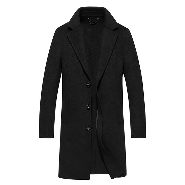 

boollili 2020 new 100% wool coat men double-sided wool long jacket spring autumn black overcoat abrigo hombre