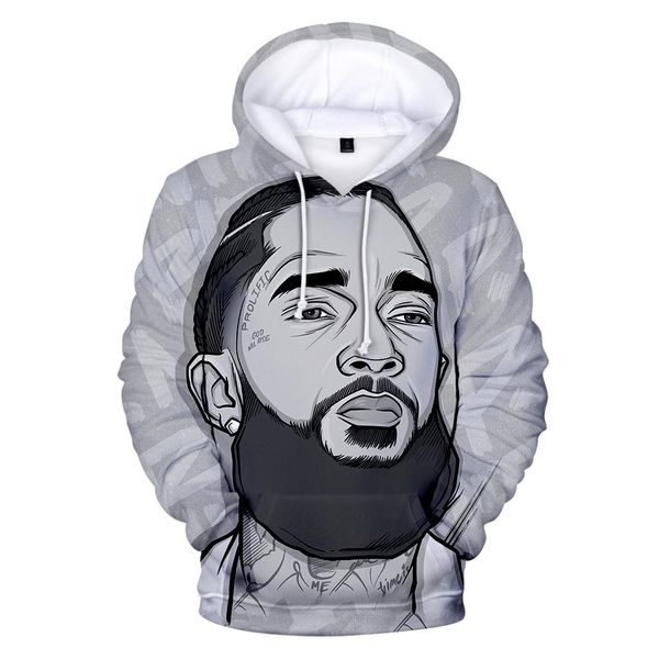 

nipsey hussle sweatshirt men/women fashion casual harajuku style hoodies print nipsey hussle pullover hooded sweatshirts, Black