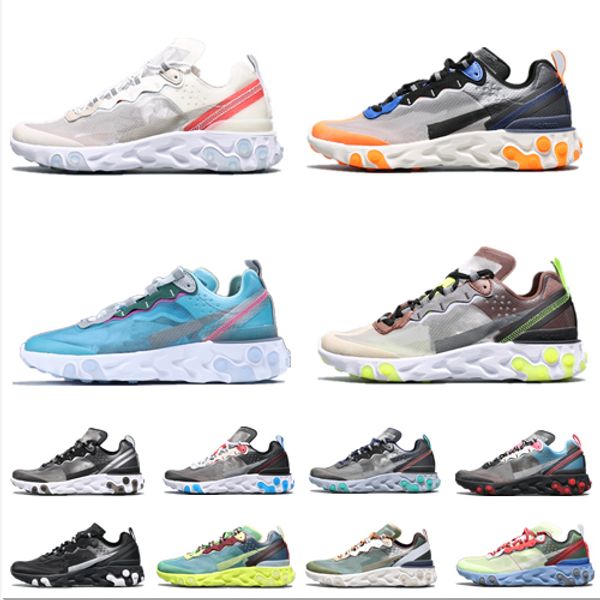 

2019 new react element 87 undercover running shoes sail light bone blue chill solar anthracite black designer sports sneakers size 36-45