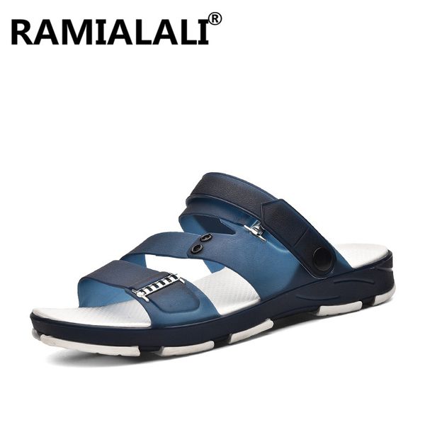 

new summer sandals men beach water slippers breathable hollow out shoes fashion jelly shoes men massage sandals hot, Black