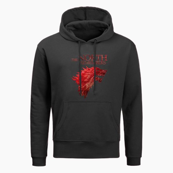 

hoodies remembers house stark hoodie sweatshirt men 2019 spring autumn slim fit hoodies men's hoodie, Black