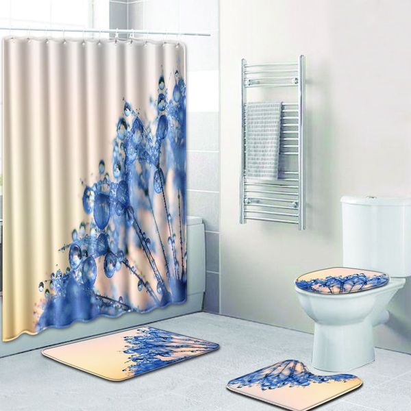 

bathroom carpet fashion violet toilet mat accessories bath mat and shower curtain set dropshipping 3d anti slip foot pads