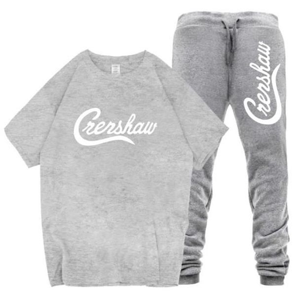 

мужчины дизайнер rip рэпер спортивные костюмы повседневная письмо печати с коротким рукавом тройники длинные брюки мода активные костюмы, Gray