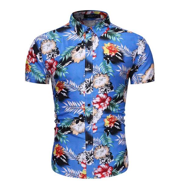 

men's casual floral shirt short sleeve loose male fashion outdoor beach sports blouse summer new arrival, White;black