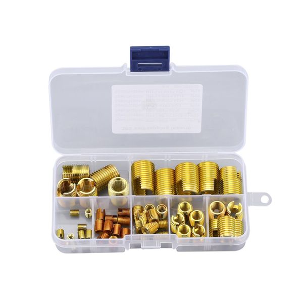 

50pcs m3-12 galvanized self tapping thread insert bushing set 302 slotted type wire thread insert nut repair tools