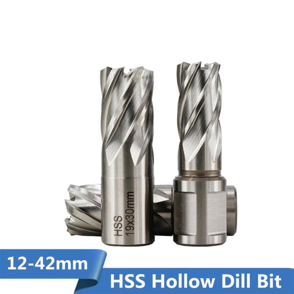 

1pc 12-42mm high speed steel metal core drill bit annular cutter hollow drill bit hole opener metal drilling tools