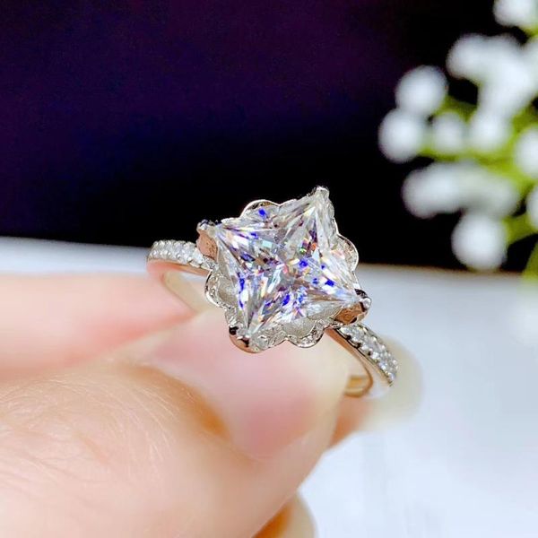

colife jewelry classic moissanite engagement ring for woman 7mm 2ct d color moissanite ring 925 silver weeding, Golden;silver