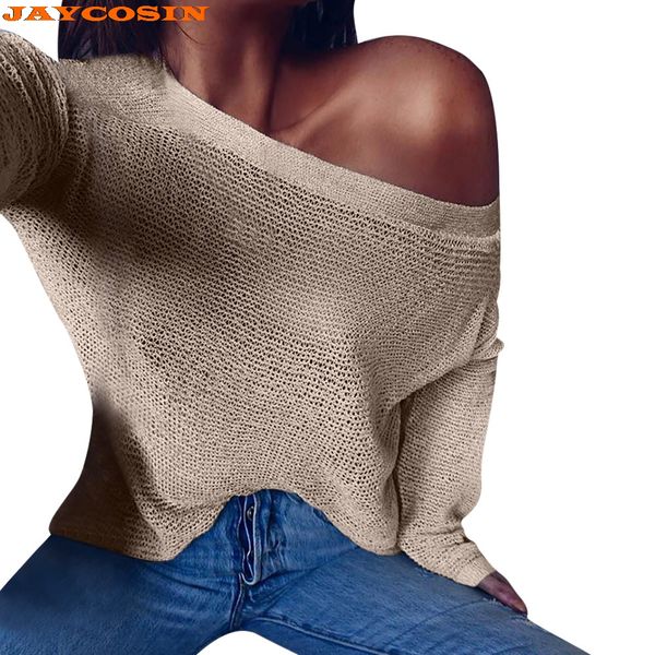 

jaycosin fashion design women's knitted lanlern sleeve wrap front loose sweater pullover jumper sweater, White;black