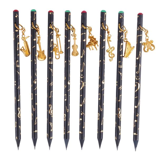 

8pcs musical note pendant pencil set writing drawing pencil sketch painting non-toxic pencils for school students stationery