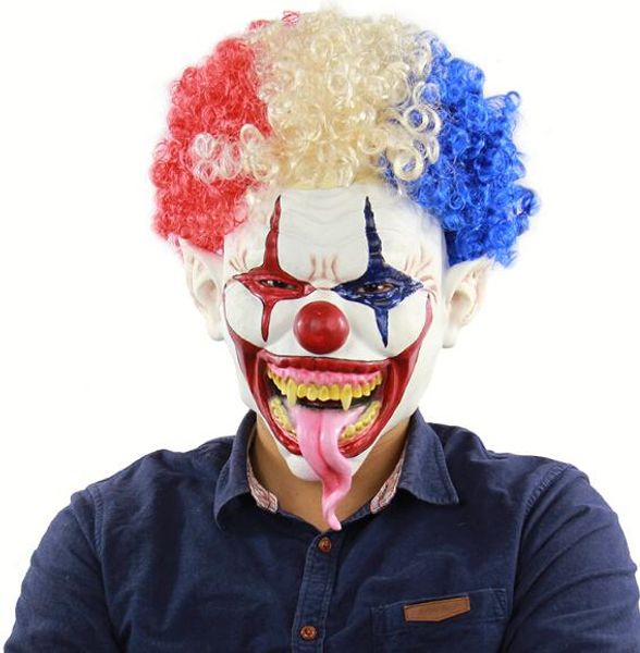 

funny toy jingle jangle the clown horror latex halloween party cosplay scary joker head mask fancy dress up