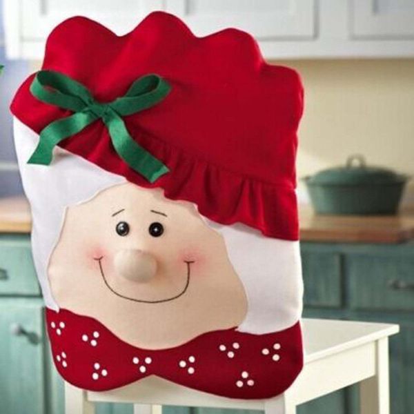 Wholesale Lovely Mrs Santa Claus Christmas Party Diner Dining Room Table Chair Cover Home Decorations Santa Granny Chairs Covering Outdoor Christmas