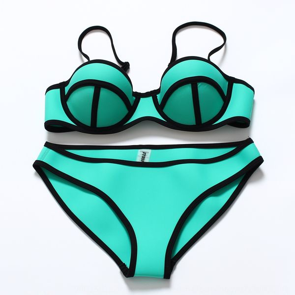 

neoprene women's split neoprene bikini swimsuit women's split swimsuit bikini, White;black