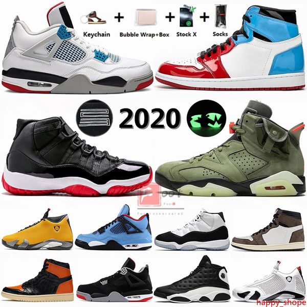 

2020 obsidian fearless 1 travis scotts 6 black infrared concord 45 bred 11 white cement reverse ferrar 14 mens basketball shoes stockx