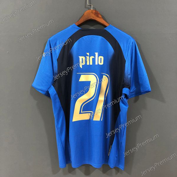 

italy retro 2006 totti pirlo cannavaro materazzi grosso gattuso toni de rossi del piero soccer jrs sports football shirts, Black