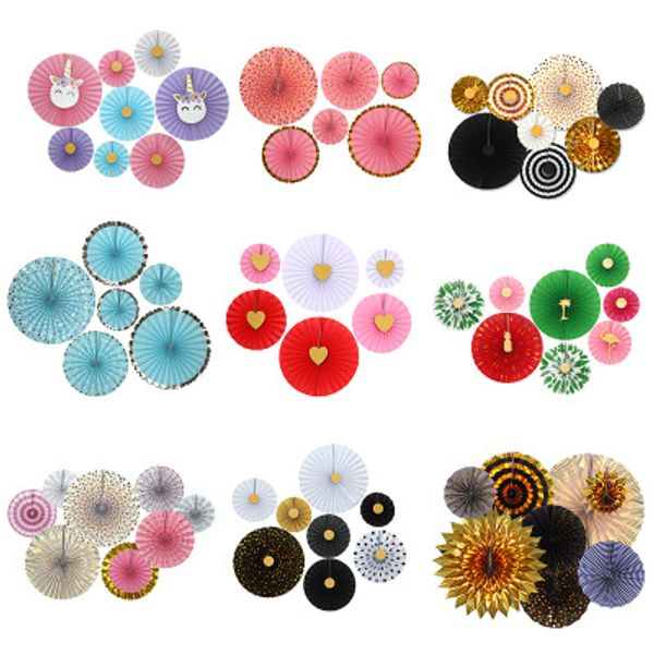 

paper fan flower handmade paper folding fan three-dimensional flower wedding party decoration wedding colorful origami fan flower