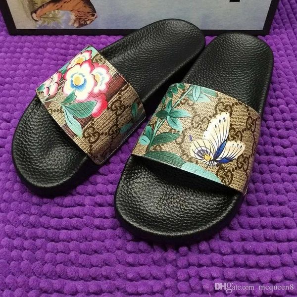 

Новые прибытия 19ssGUCCls дизайнерская обувь сандалии слайд Белая резина с красными и