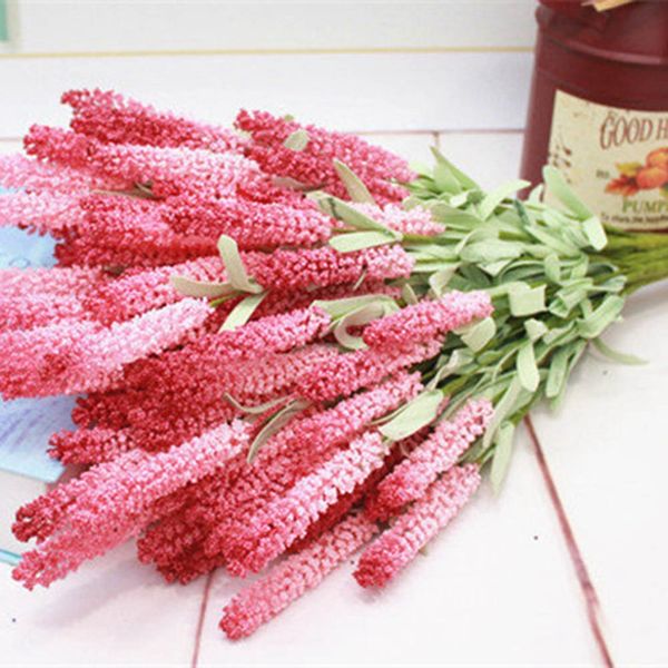 

1pcs 12 heads vivid lavender artificial flowers bouquet for home wedding garden home decor flower arrangements