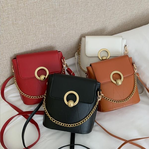 

women's small bag female cross body bags 2020 new all-around retro messenger bags fashionable chain bucket bag