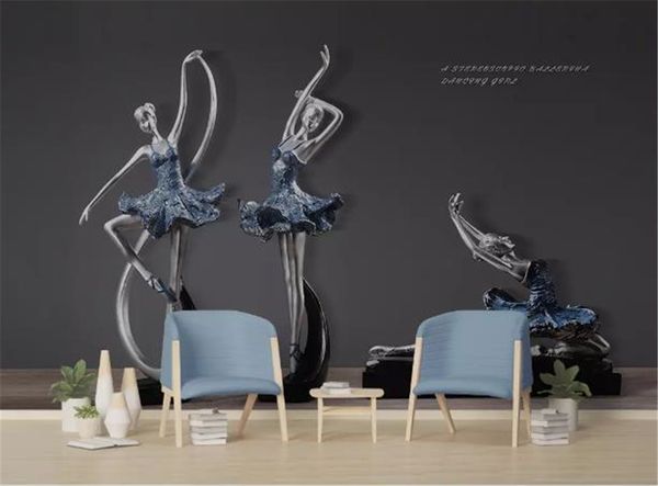 3d Wallpaper Modern Minimalist Three Dimensional Dance Studio