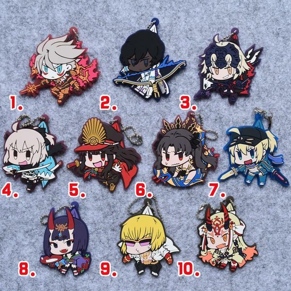 

fgo fate/grand order gilgamesh angra mainyu alter rubber new keychain keyring wallet phone mobile chain key belt hook, Silver