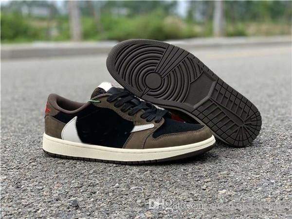 

wholesale travis scott 1 low cactus jack man designer basketball shoes i black sail dark mocha university red fashion trainers